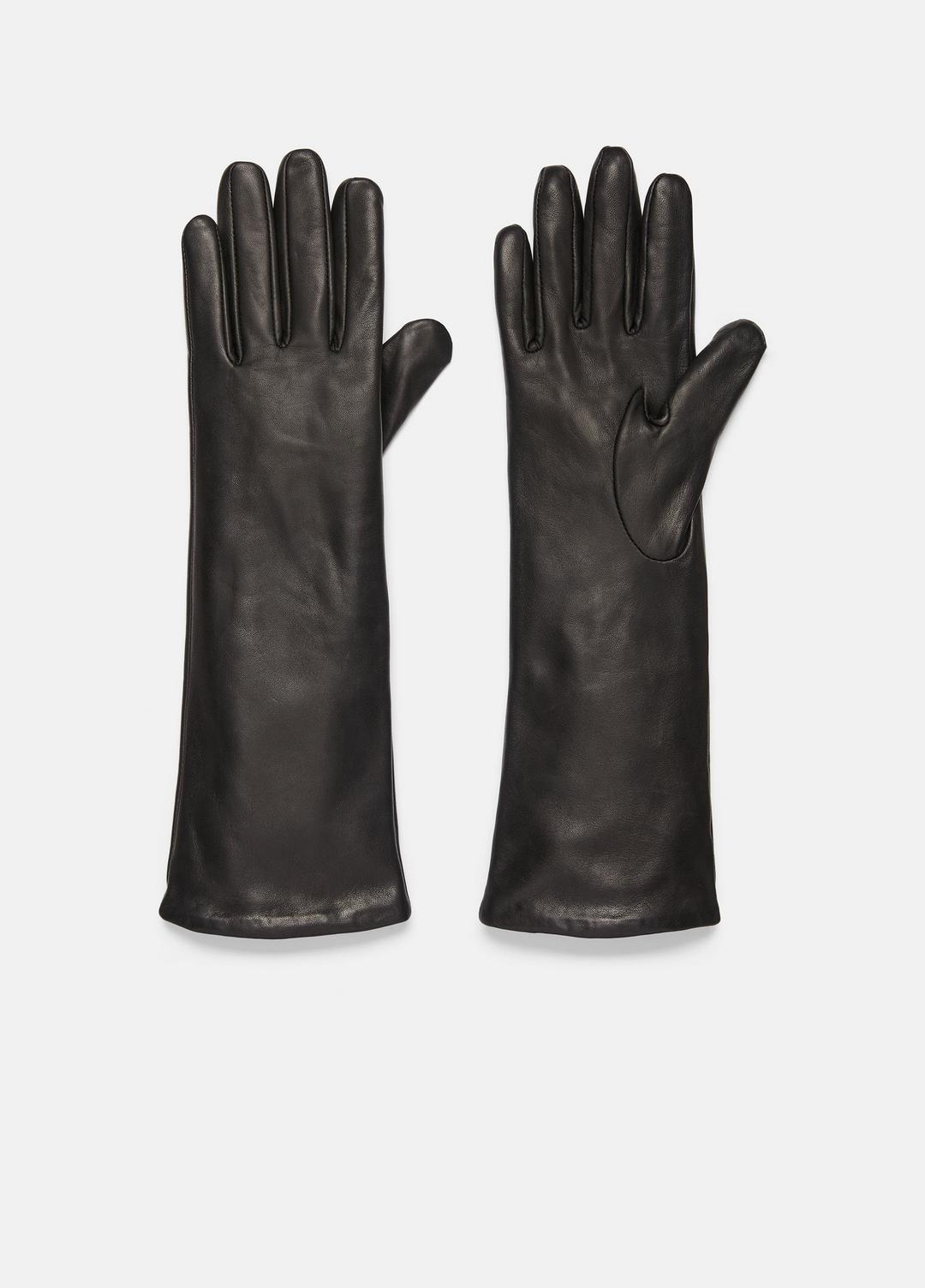 Cashmere-Lined Medium Leather Glove in Gloves BLACK | VINCE Women