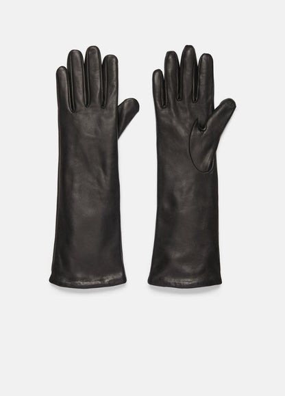 Cashmere-Lined Medium Leather Glove in Gloves BLACK | VINCE Women
