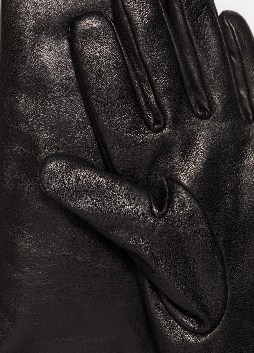 Cashmere-Lined Medium Leather Glove in Gloves BLACK | VINCE Women