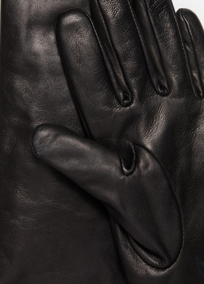Cashmere-Lined Medium Leather Glove in Gloves BLACK | VINCE Women
