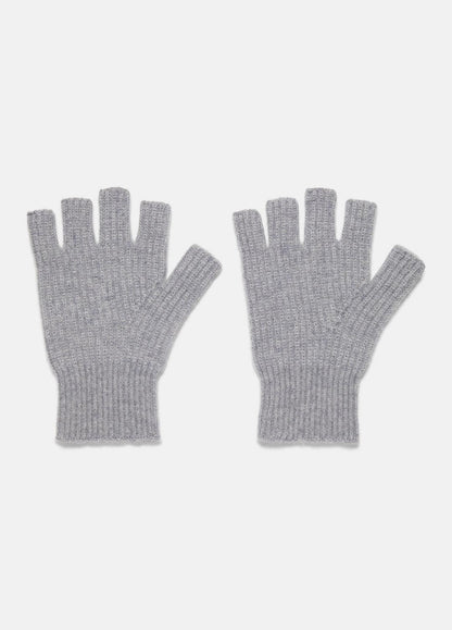 Plush Cashmere Rib-Knit Fingerless Glove in Gloves GREY | VINCE Women