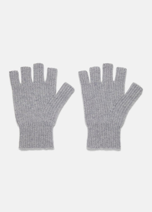 Plush Cashmere Rib-Knit Fingerless Glove in Gloves GREY | VINCE Women