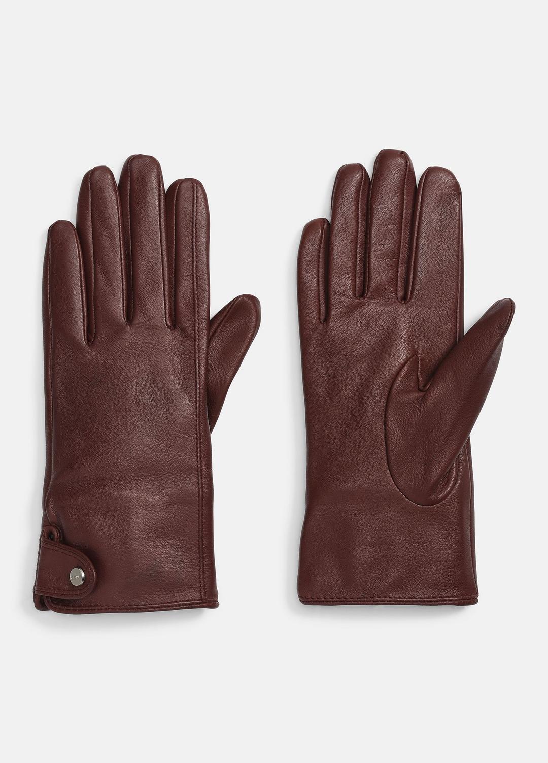 Cashmere-Lined Leather Snap Glove in Gloves FIG | VINCE Women