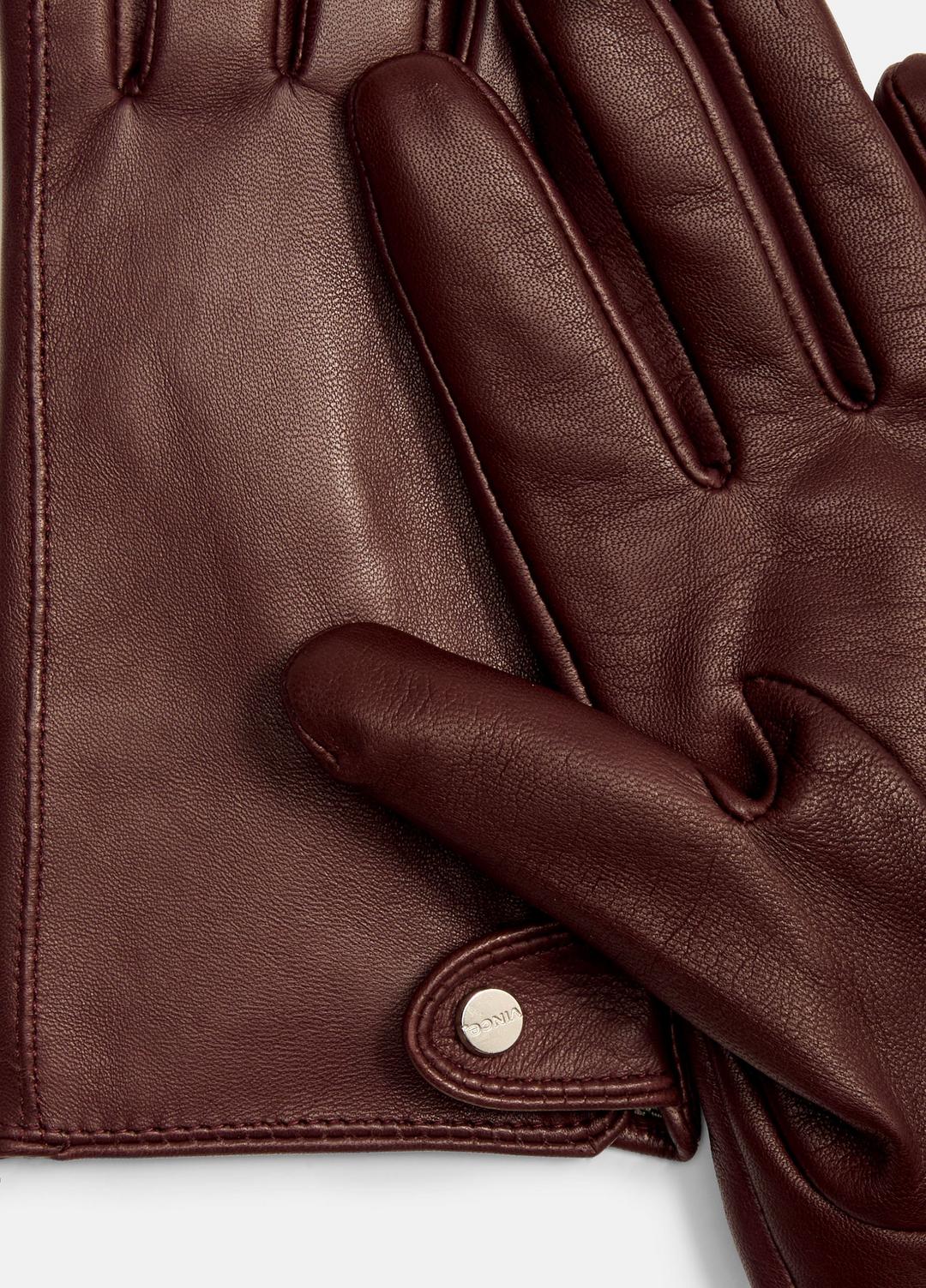 Cashmere-Lined Leather Snap Glove in Gloves FIG | VINCE Women