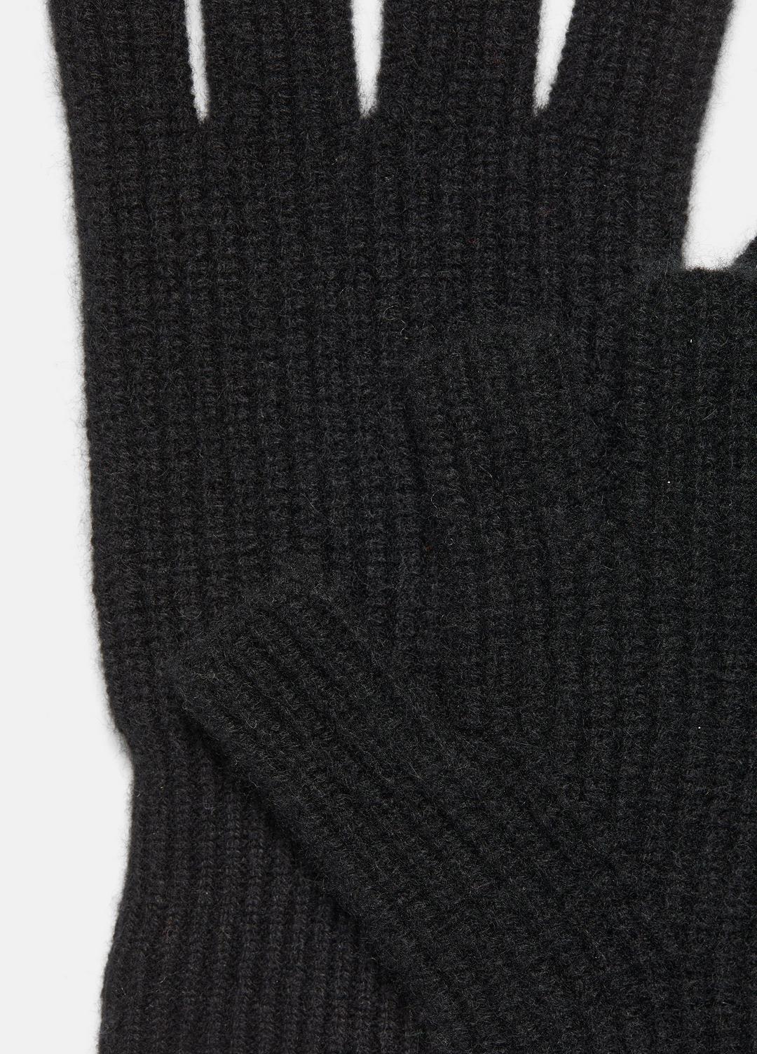 Plush Cashmere Rib-Knit Fingerless Glove in Gloves BLACK | VINCE Women
