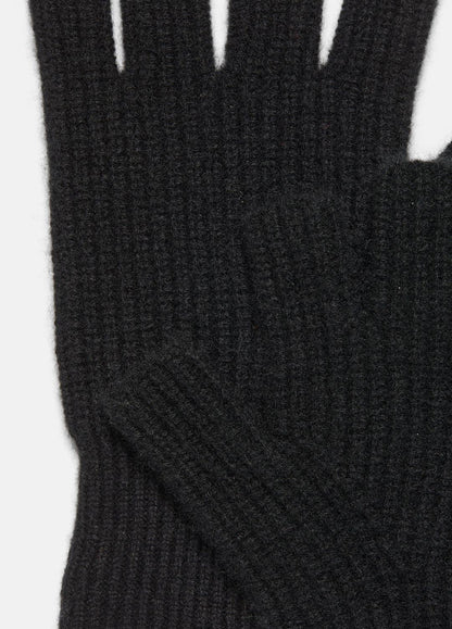 Plush Cashmere Rib-Knit Fingerless Glove in Gloves BLACK | VINCE Women