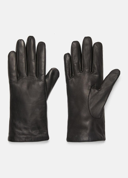 Cashmere-Lined Short Leather Glove in Gloves BLACK | VINCE Women