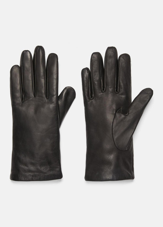 Cashmere-Lined Short Leather Glove in Gloves BLACK | VINCE Women