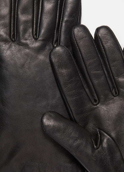 Cashmere-Lined Short Leather Glove in Gloves BLACK | VINCE Women