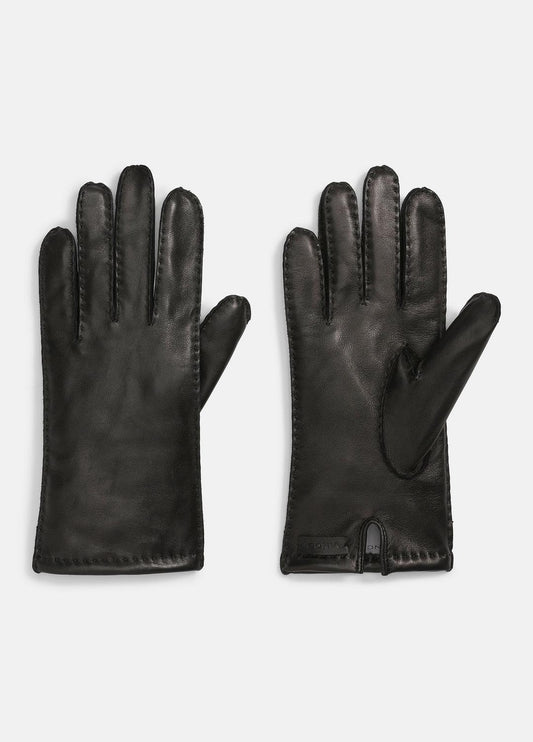 Cashmere-Lined Leather Driving Glove in Gloves BLACK | VINCE Women