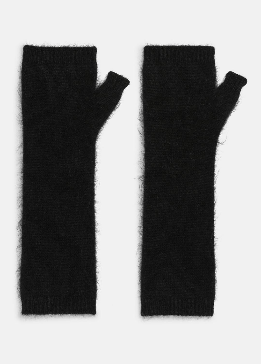 Brushed Cashmere Arm Warmers in Gloves BLACK | VINCE Women