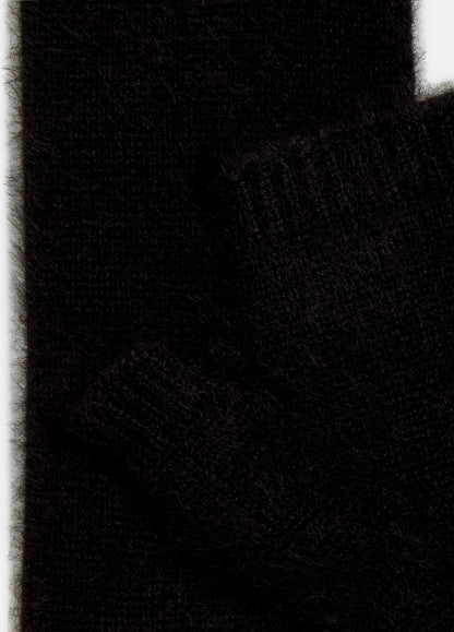 Brushed Cashmere Arm Warmers in Gloves BLACK | VINCE Women