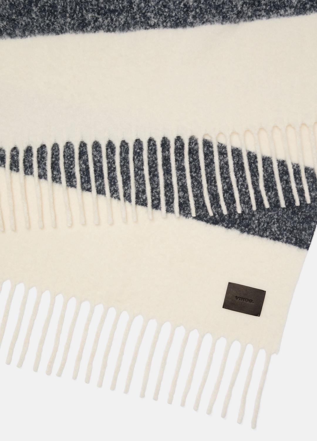 Brushed Alpaca-Blend Throw in Pillows & Blankets WHITE/BLACK | VINCE Women