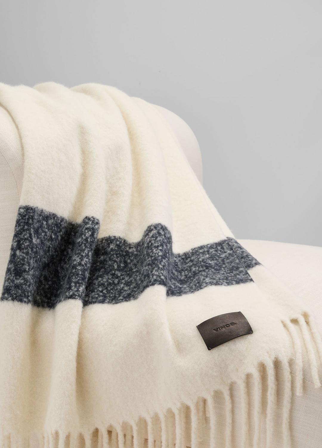 Brushed Alpaca-Blend Throw in Pillows & Blankets WHITE/BLACK | VINCE Women