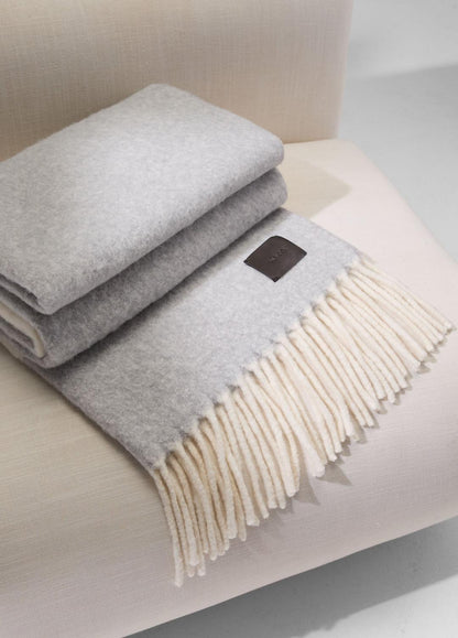 Brushed Alpaca-Blend Throw in Pillows & Blankets MEDIUM HEATHER GREY | VINCE Women