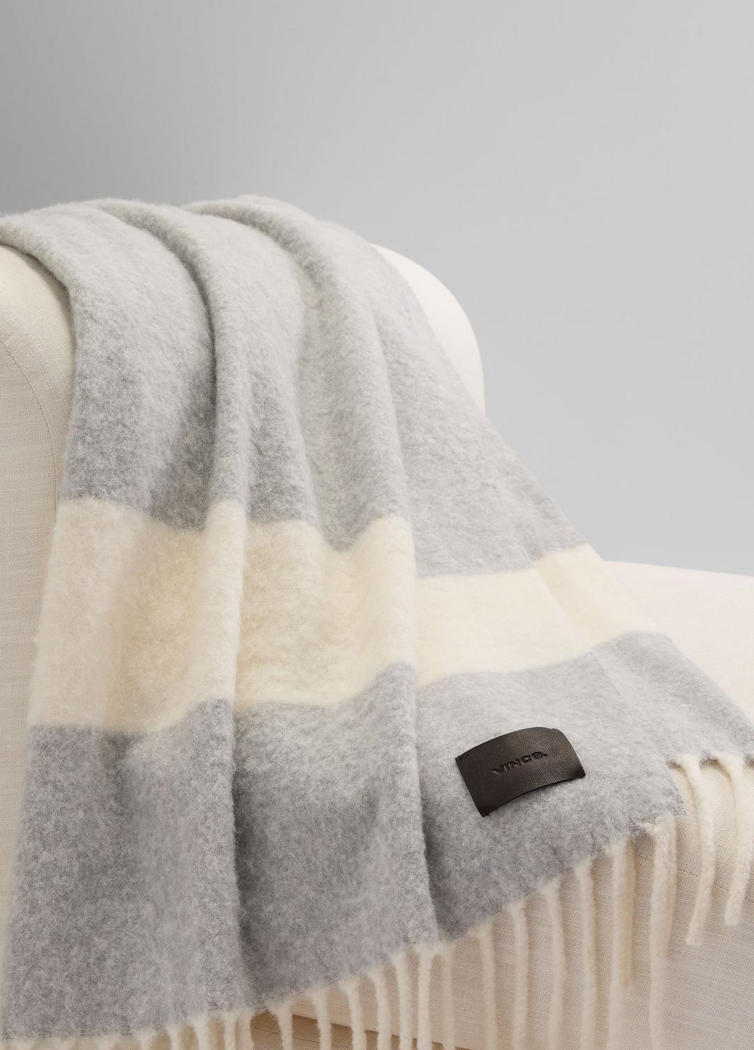 Brushed Alpaca-Blend Throw in Pillows & Blankets MEDIUM HEATHER GREY | VINCE Women