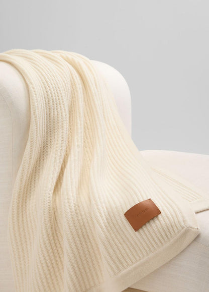 Wool and Cashmere Cardigan-Stitch Throw in Pillows & Blankets LACE | VINCE Women