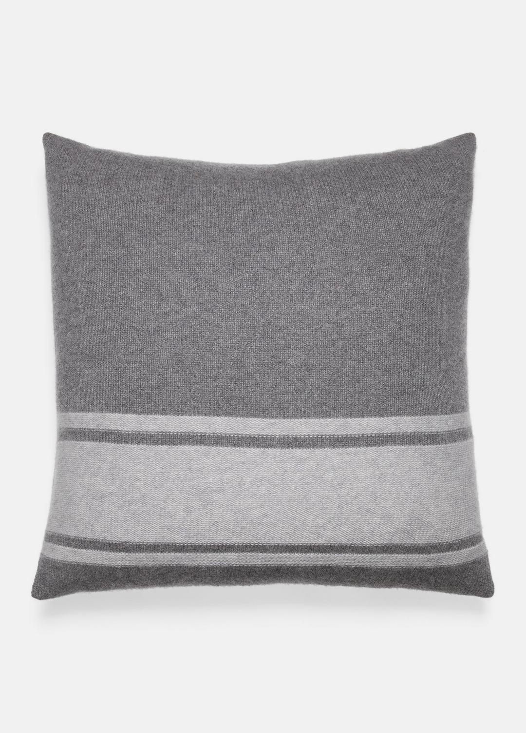 Cashmere Jersey Stripe Pillow in Pillows & Blankets MEDIUM HEATHER GREY | VINCE Women