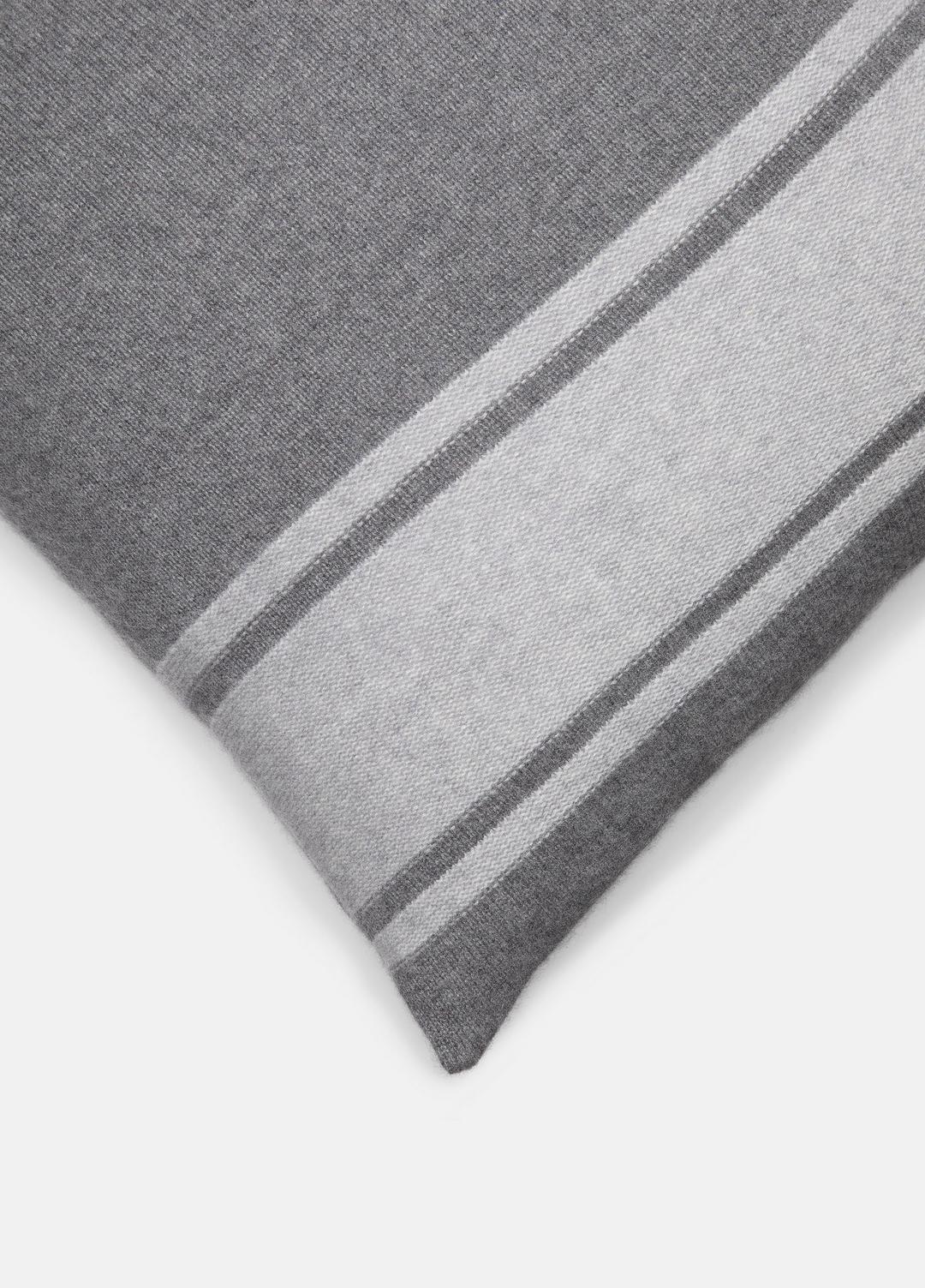 Cashmere Jersey Stripe Pillow in Pillows & Blankets MEDIUM HEATHER GREY | VINCE Women