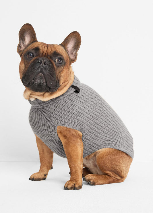 Wool and Cashmere Shaker-Stitch Dog Sweater in Dog Accessories HEATHER GREY | VINCE Women