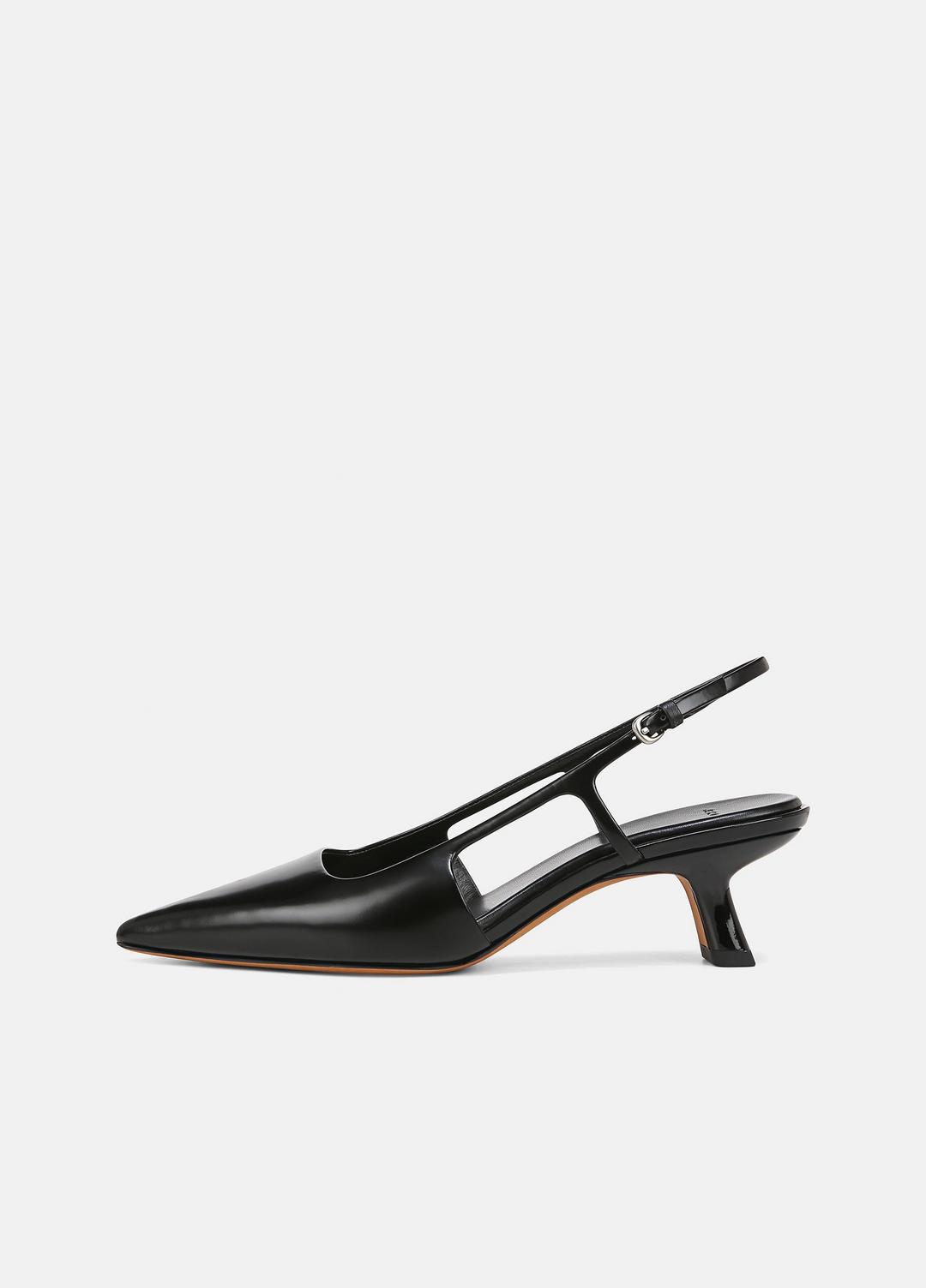 Bianca Leather Slingback Heel in Vince Products Women BLACK | VINCE Women