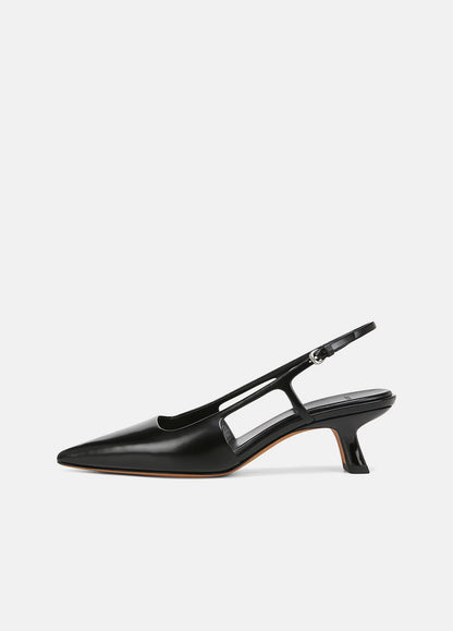 Bianca Leather Slingback Heel in Vince Products Women BLACK | VINCE Women