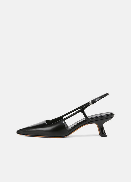 Bianca Leather Slingback Heel in Vince Products Women BLACK | VINCE Women