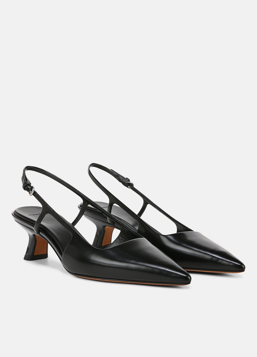 Bianca Leather Slingback Heel in Vince Products Women BLACK | VINCE Women