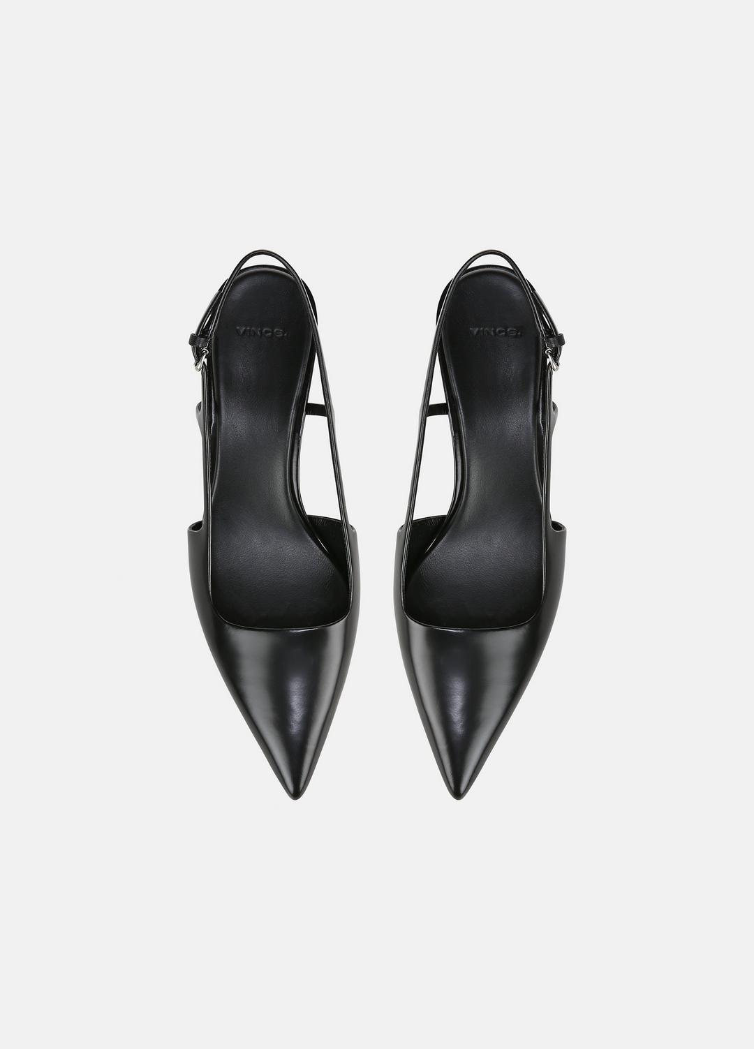 Bianca Leather Slingback Heel in Vince Products Women BLACK | VINCE Women