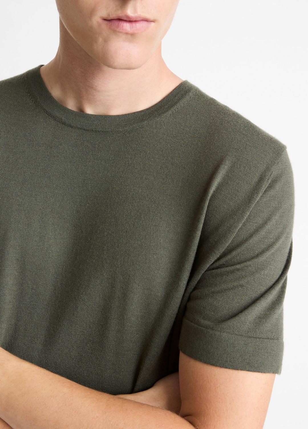 Featherweight Merino Wool-Cashmere Short-Sleeve Sweater in Short Sleeve SYCAMORE | VINCE Men