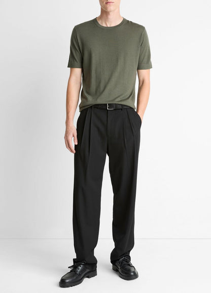 Featherweight Merino Wool-Cashmere Short-Sleeve Sweater in Short Sleeve SYCAMORE | VINCE Men