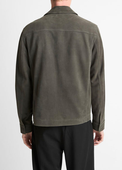 Nubuck Leather Trucker Jacket in Leather Jackets SYCAMORE | VINCE Men