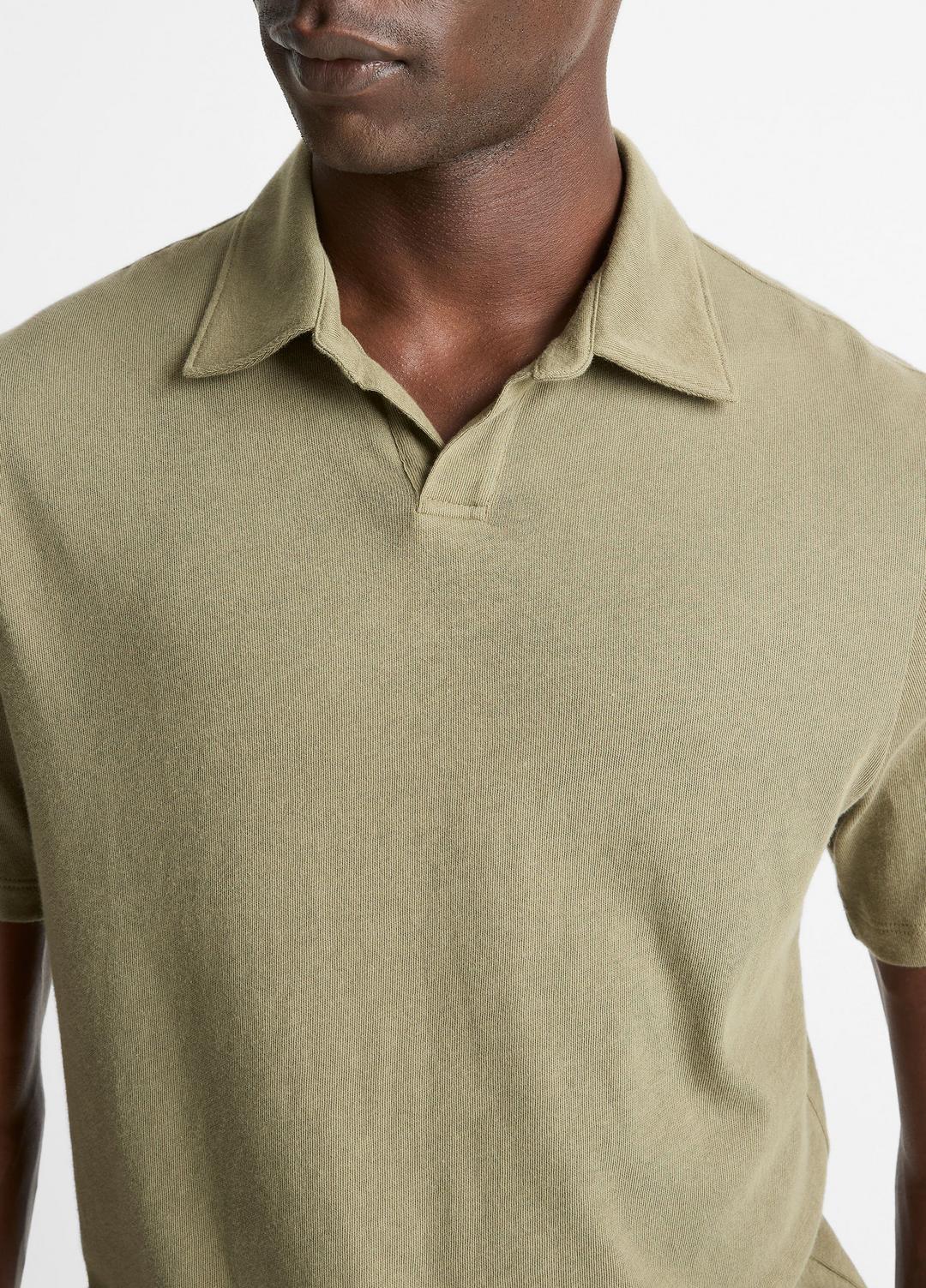 Cotton Johnny-Collar Polo Shirt in Henleys & Polos SAGE | VINCE Men