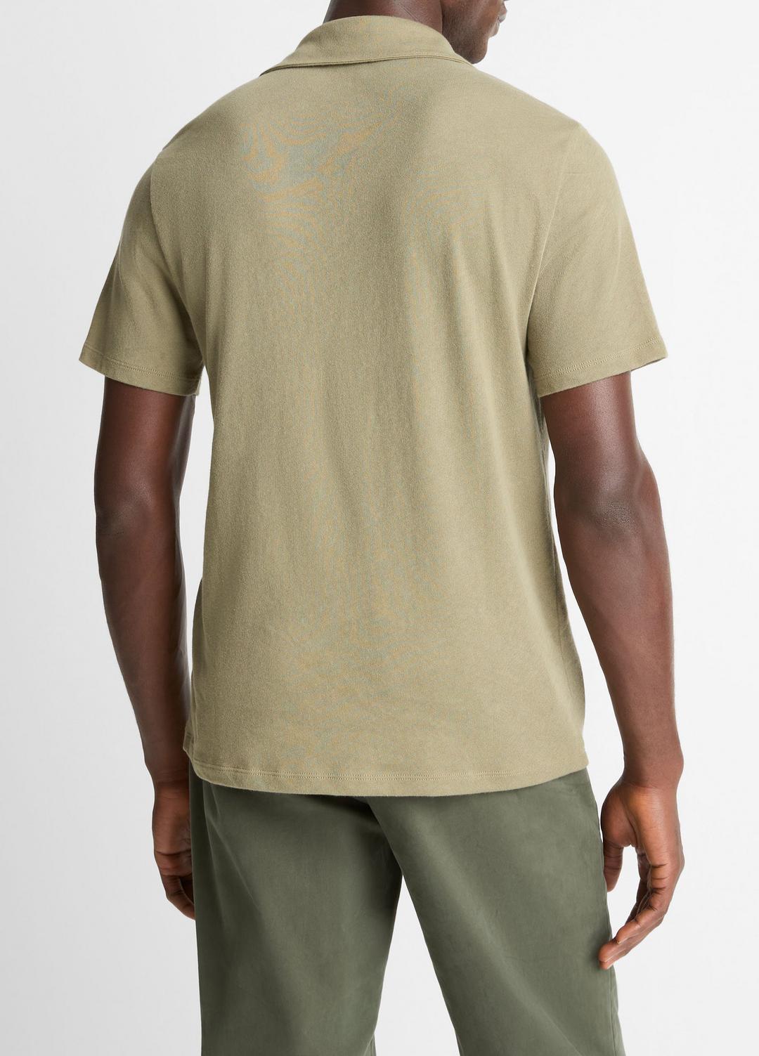 Cotton Johnny-Collar Polo Shirt in Henleys & Polos SAGE | VINCE Men