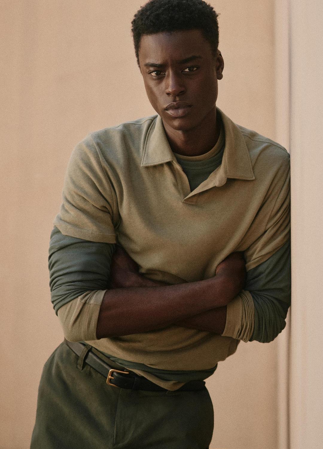 Cotton Johnny-Collar Polo Shirt in Henleys & Polos SAGE | VINCE Men