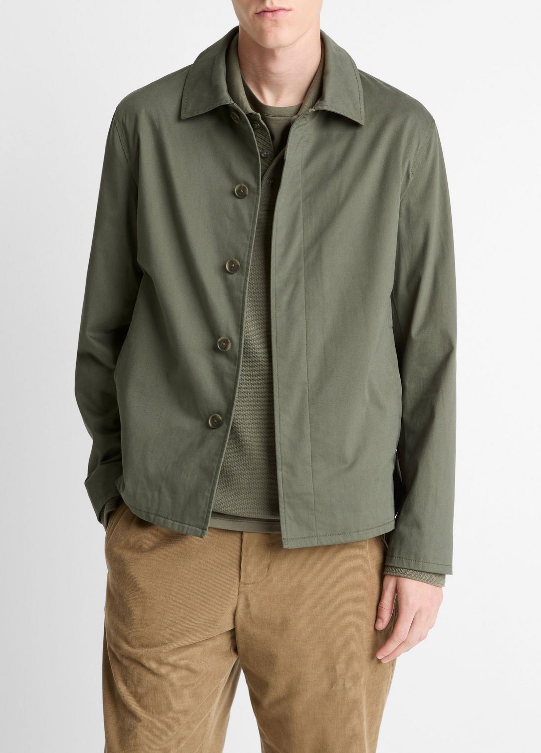 Italian Peached Stretch-Cotton Jacket in Jackets SYCAMORE | VINCE Men