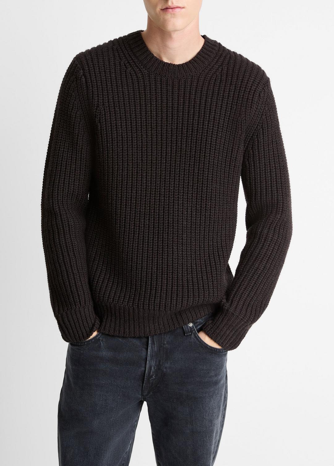 Utility Shaker Merino Wool Sweater in Crew Neck HEATHER MISSION | VINCE Men