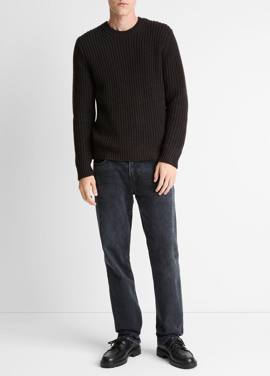 Utility Shaker Merino Wool Sweater in Crew Neck HEATHER MISSION | VINCE Men
