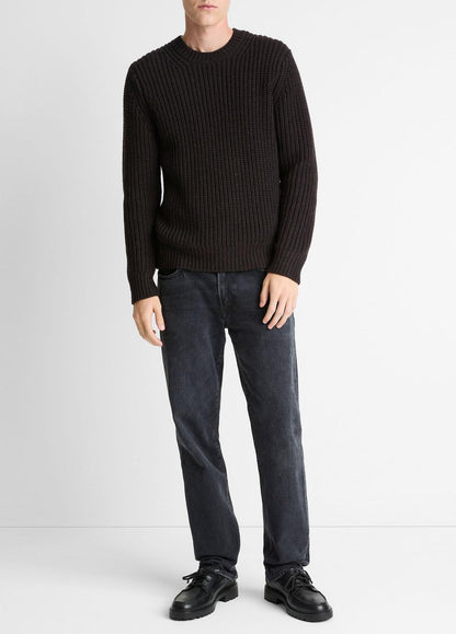 Utility Shaker Merino Wool Sweater in Crew Neck HEATHER MISSION | VINCE Men
