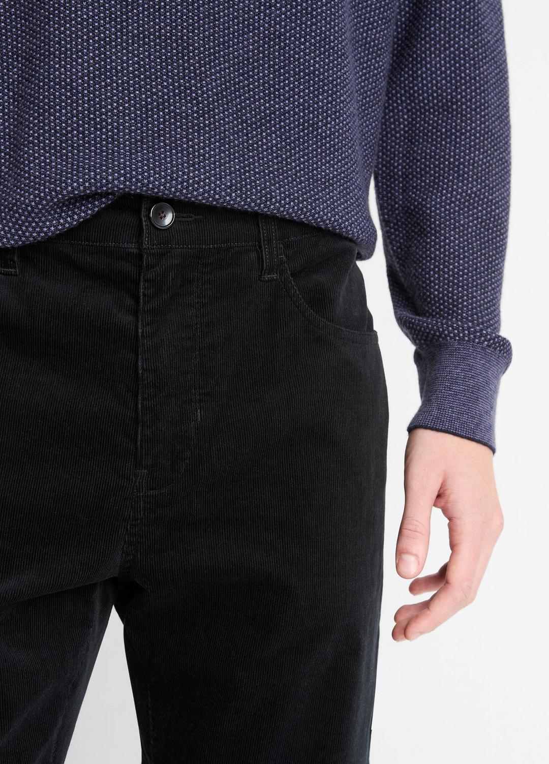 Dylan Slim 5-Pocket Stretch-Cotton Corduroy Pant in Trousers BLACK | VINCE Men