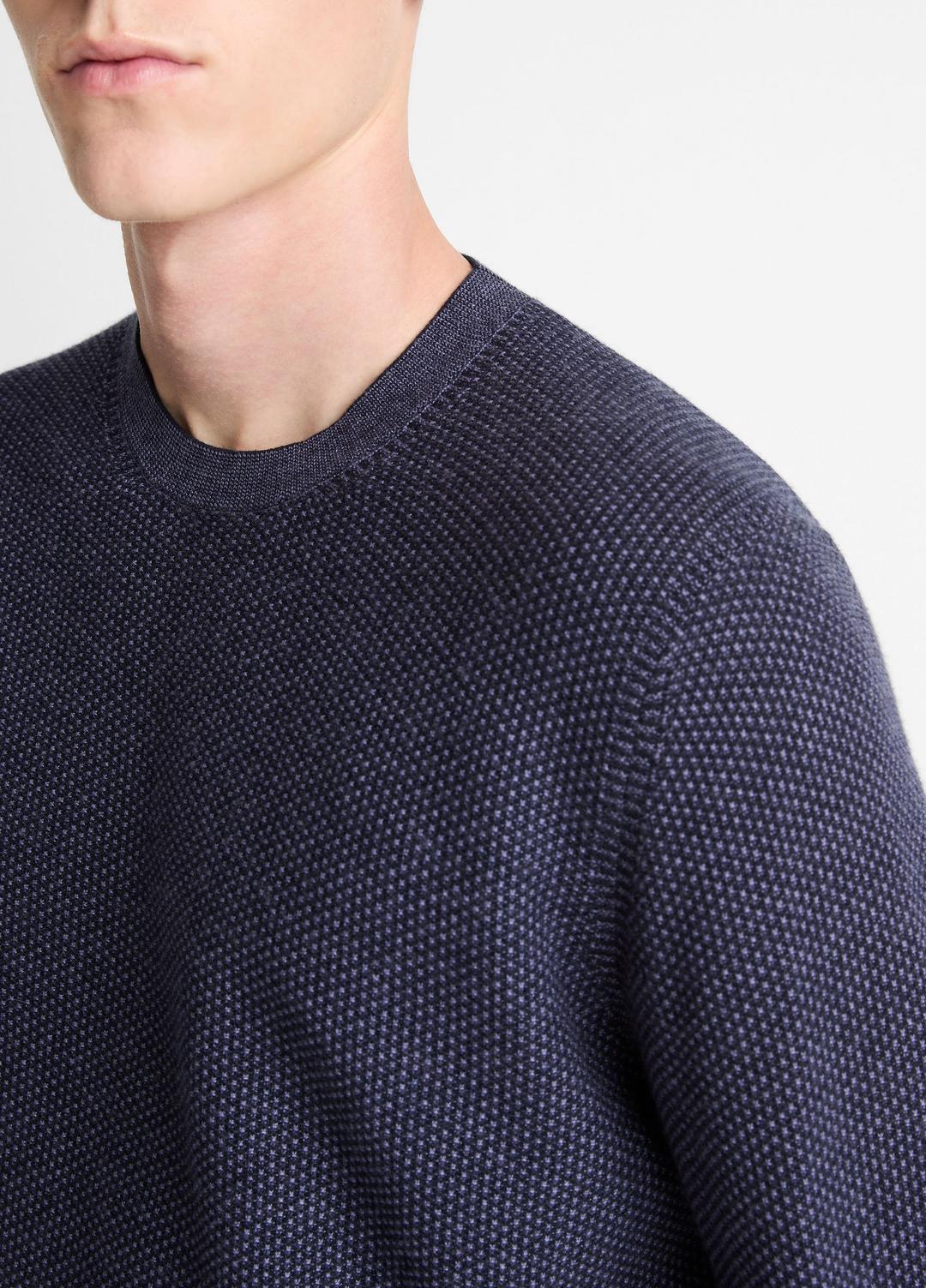 Geo-Jacquard Wool-Blend Crew Neck Sweater in Crew Neck HYACINTH/COASTAL BLUE | VINCE Men