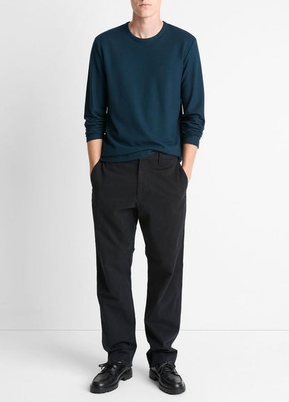 Pima Cotton Piqué Long-Sleeve T-Shirt in Long Sleeve RAPIDS | VINCE Men