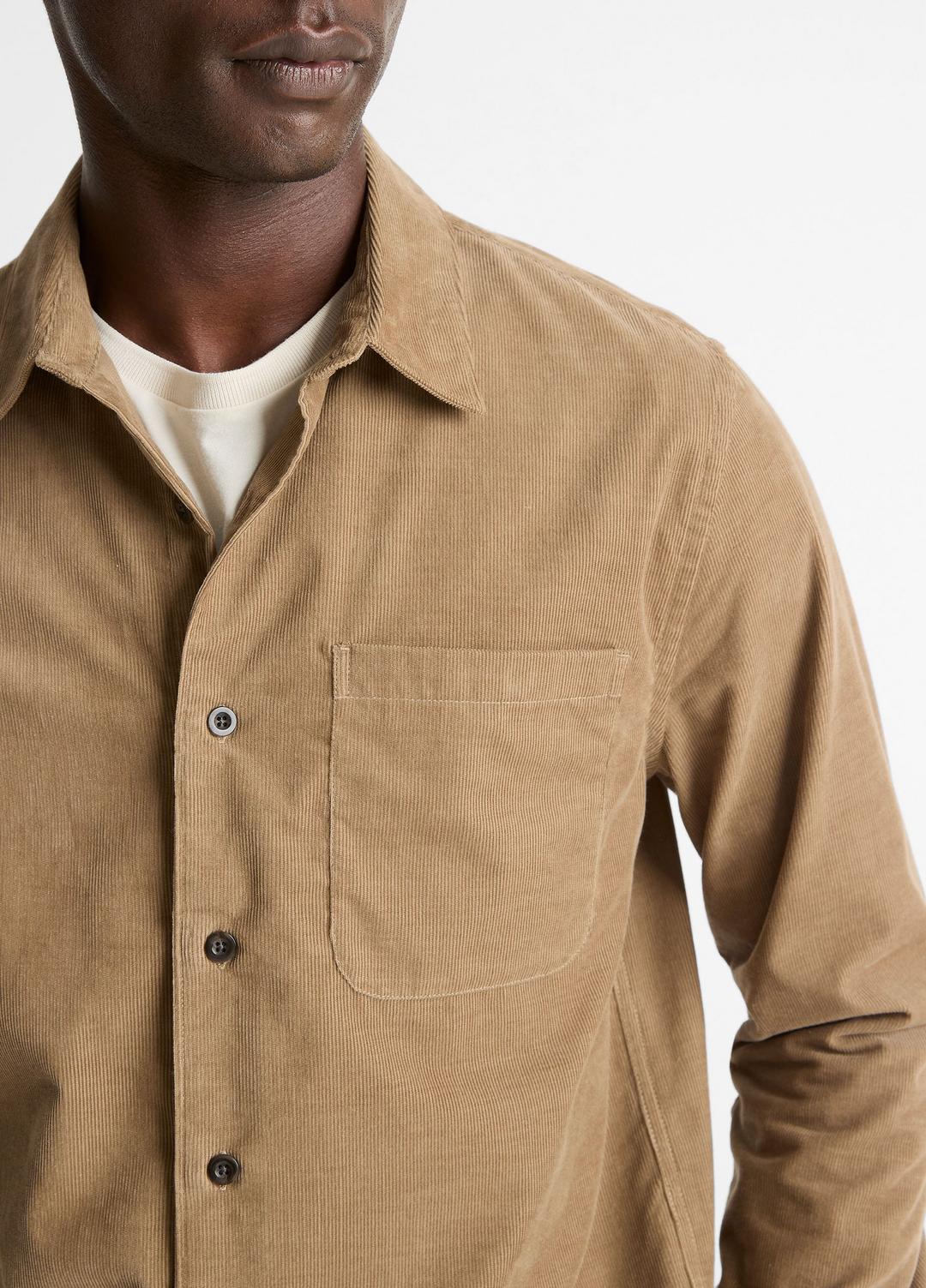 Italian Cotton Corduroy Button-Front Shirt in Long Sleeve TETON | VINCE Men