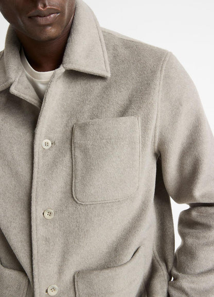 Double-Knit Chore Jacket in Jackets DARK DUNE/LIGHT DUNE | VINCE Men