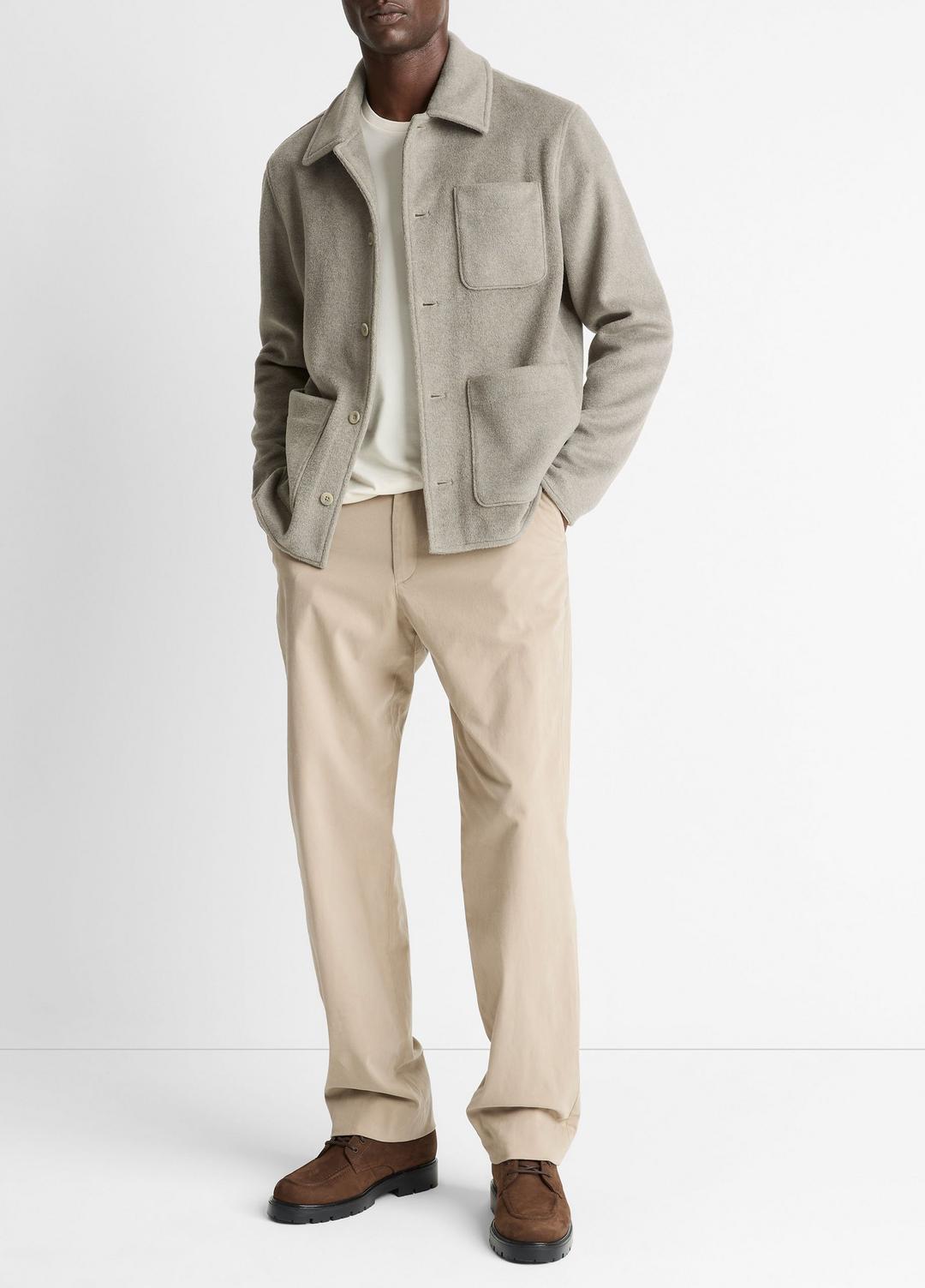 Double-Knit Chore Jacket in Jackets DARK DUNE/LIGHT DUNE | VINCE Men