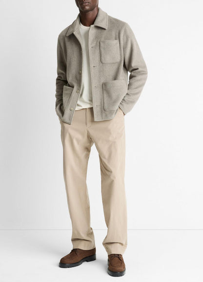Double-Knit Chore Jacket in Jackets DARK DUNE/LIGHT DUNE | VINCE Men