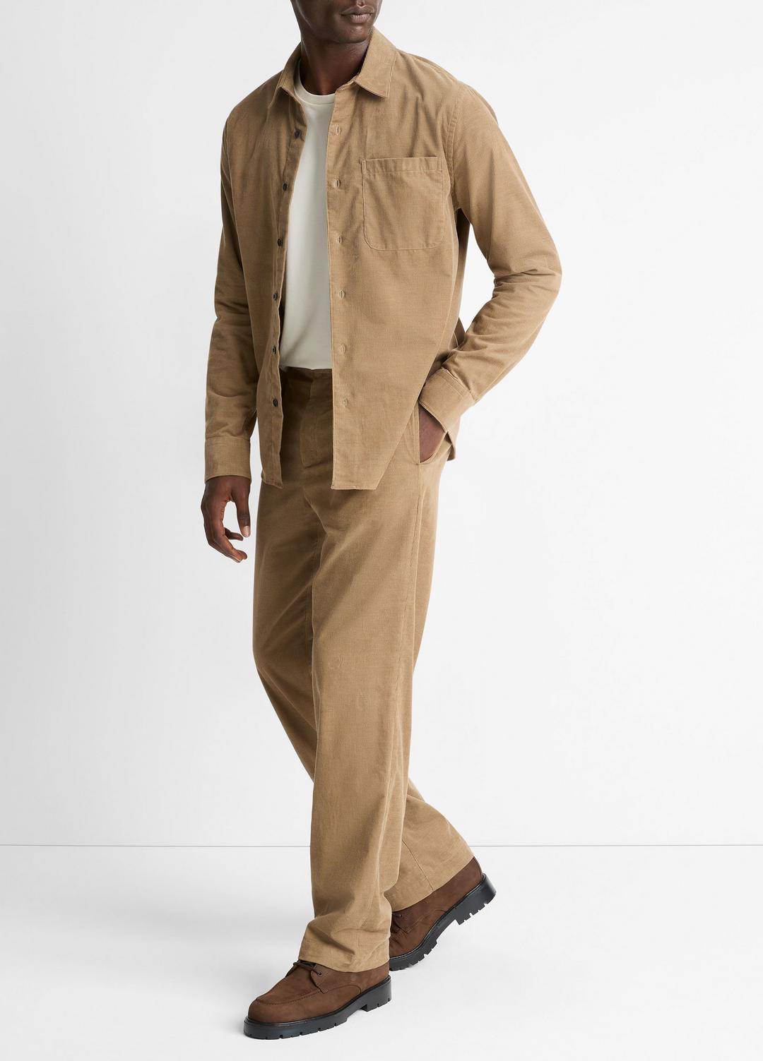 Louie Relaxed Cotton Corduroy Elastic-Waist Pant in Trousers TETON | VINCE Men