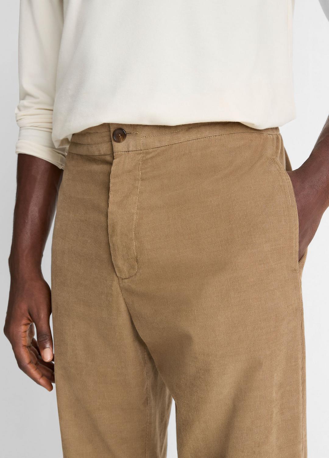 Louie Relaxed Cotton Corduroy Elastic-Waist Pant in Trousers TETON | VINCE Men