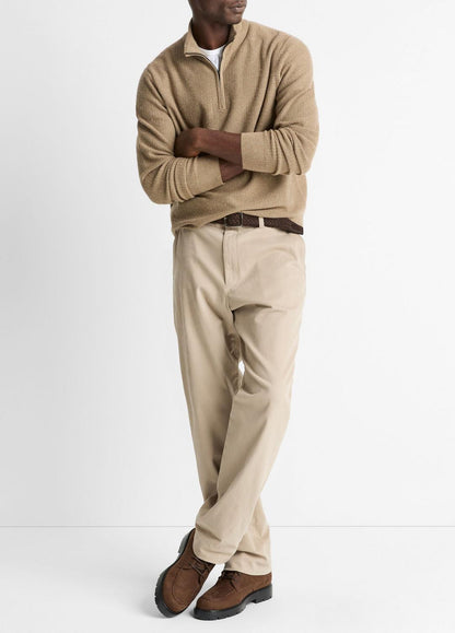 Geo-Jacquard Wool-Blend Quarter-Zip Sweater in Crew Neck TETON/RIVER SAND | VINCE Men
