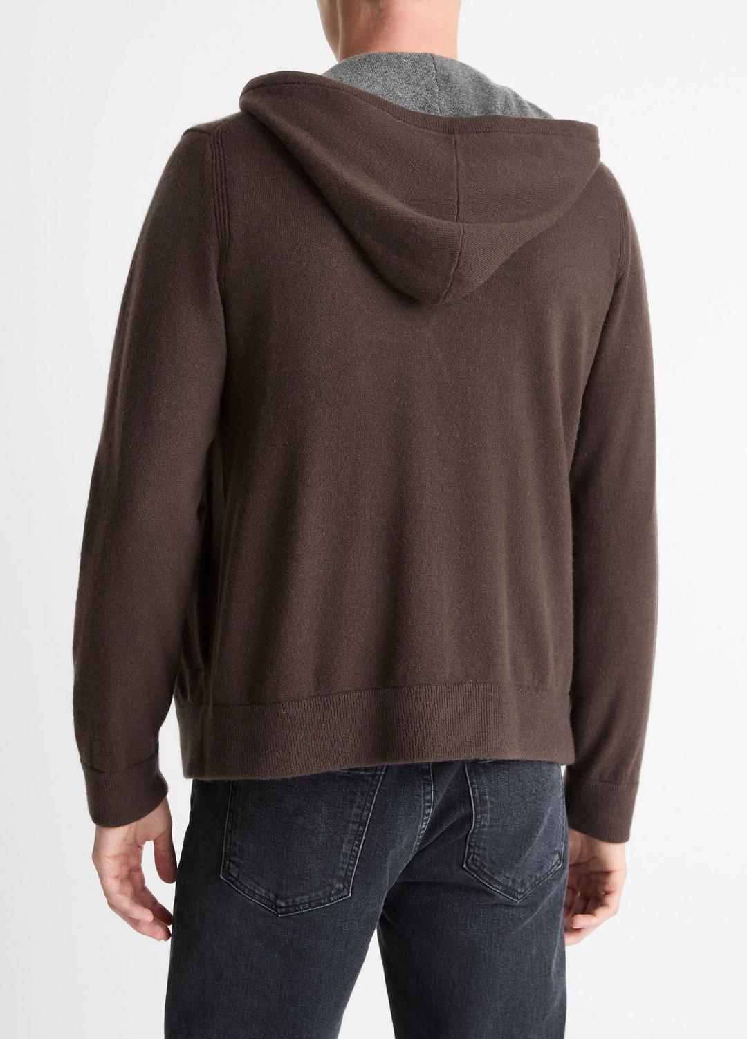 Cashmere Zip-Front Hoodie in Sweatshirts & Hoodies MISSION/MEDIUM HEATHER GREY | VINCE Men